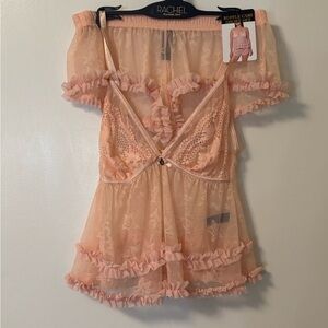 RACHEL Rachel Roy Pink Lace Chemise